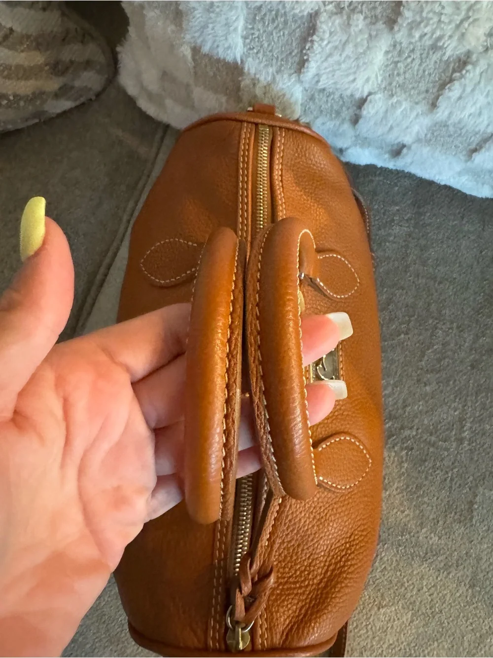 Dooney & Bourke Brown Pebbled Leather Satchel